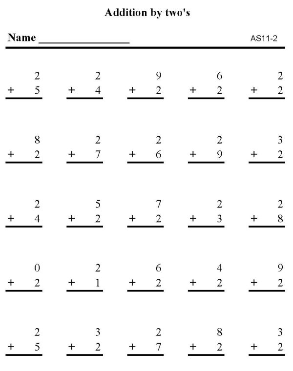 BlueBonkers Free Printable Math Addition Sheets Addition Addition By Two