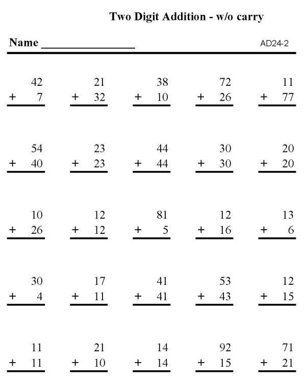 Printable addition sheet - math skills practice sheet