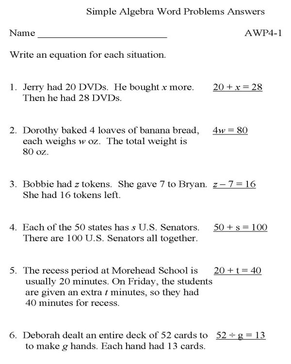 Age Problem Worksheet With Solution Renitsaile